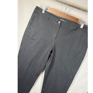 Eileen Fisher Capri Pants Organic Cotton Blend Comfort Stretch‎ Black Size L